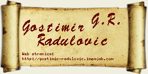 Gostimir Radulović vizit kartica